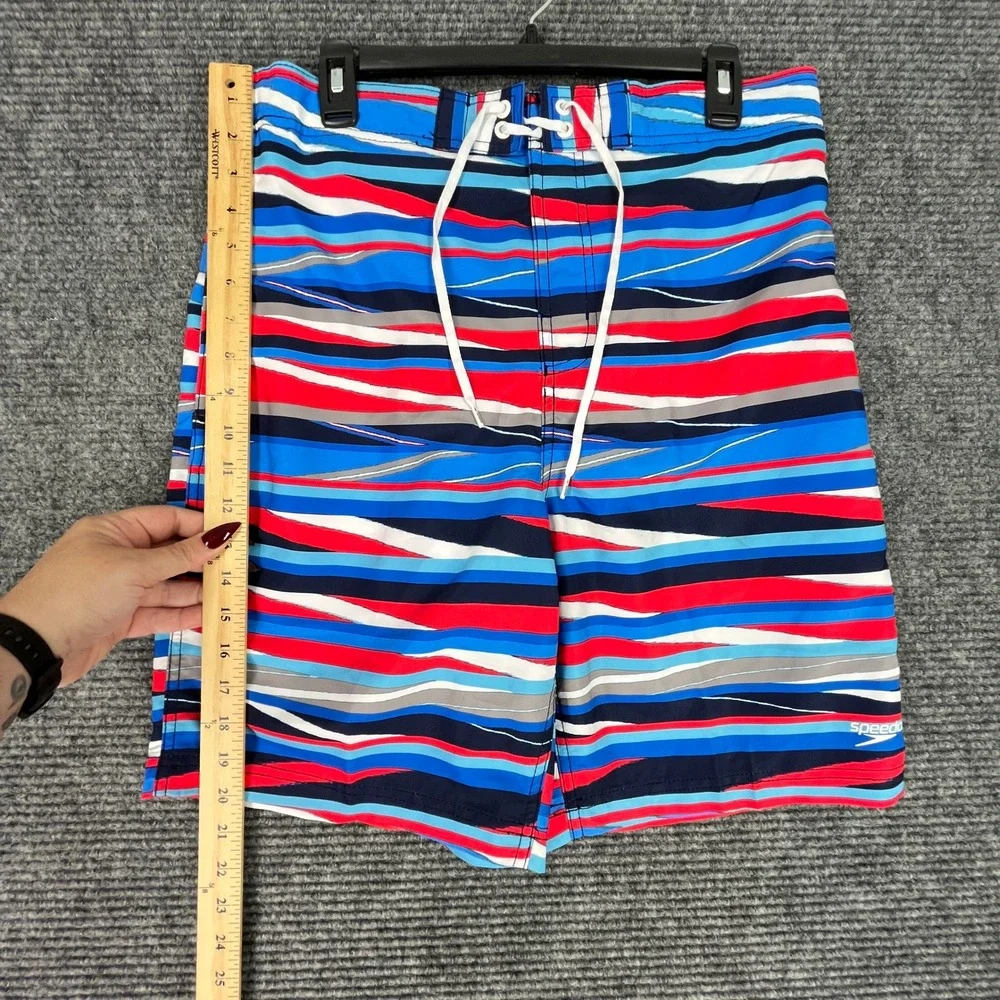 Speedo Shatter Stripe‎ Board Shorts Swim Trunks Striped L Men Beachwear